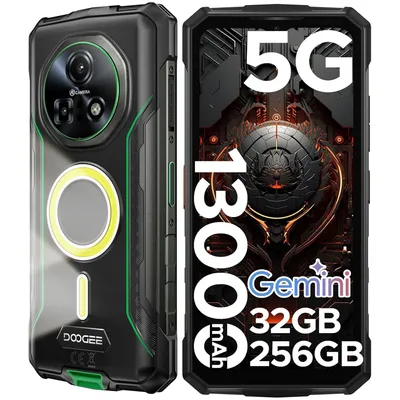 Produktbild von DOOGEE Fire 7 Pro 5G Outdoor Handy mit POC,1200LM Campingleuchten,13000mAh Android 15,32GB+256GB/2TB,64MP 6.6'' HD+90Hz Outdoor Smartphone-NFC, Grün