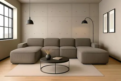 Produktbild von Kaiser Möbel Ecksofa Cursal Round U-Form, Stoff Poso, Dunkelbeige