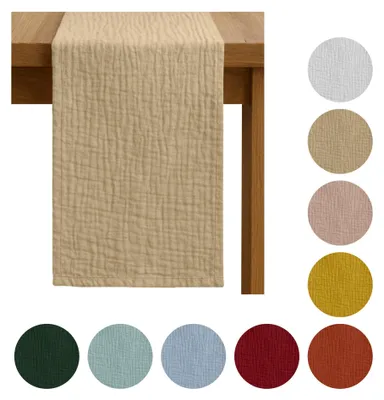 Produktbild von Zarter MUSSELIN-TISCHLÄUFER, beige 40×275 cm