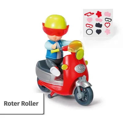 Produktbild von BABY born Minis - Playset Scooter, Minipuppe Simon 7cm mit Roller und Helm