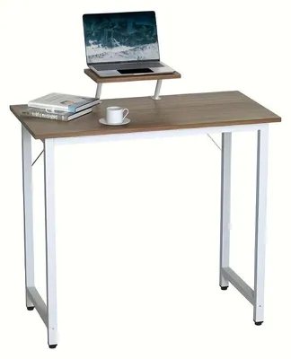 Image de Bureau compact avec support pour écran - Petit bureau et table d'ordinateur pour les petits espaces