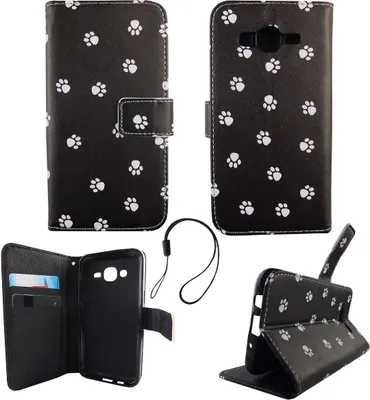 Produktbild von Handyhülle Tasche für Handy Samsung Galaxy J5 2015 Polka Dot Hundepfoten