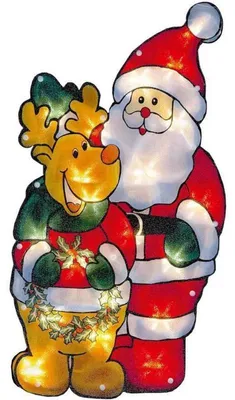 Zdjęcie produktu dla Foxter Świecący LED Święty Mikołaj i renifer 45 cm