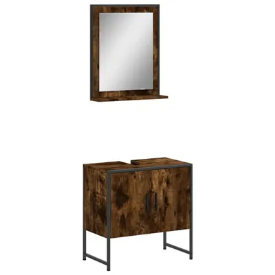 Produktbild von 2-tlg. Badmöbel-Set Räuchereiche Holzwerkstoff