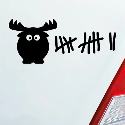 Produktbild von Auto Aufkleber Elch Liste Kills Drive Fast Strichliste 6x15 cm Schwarz Matt Sticker Heckscheibenaufkleber