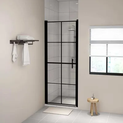 Produktbild von vidaXL Duschtür Hartglas 81x195 cm Schwarz