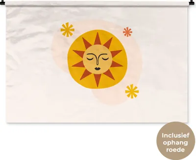 Produktbild von MuchoWow® Wandteppich Wandbehang Sonne - Sommer - Pastell 120x80 cm Tapisserie Dekoration Wandtuch - Wanddekorationen - Wandtücher