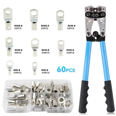 Image de Pince à sertir de câbles - HX-50B. Outil de sertissage - Manuel - Portable - 6–50 mm² - AWG 10–0 - Hexagonal - Pour embouts de câbles