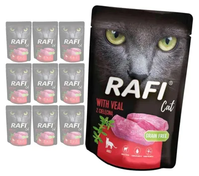 Produktbild von Rafi Cat Adult mit Kalbfleisch 10x100g Nassfutter für Katzen