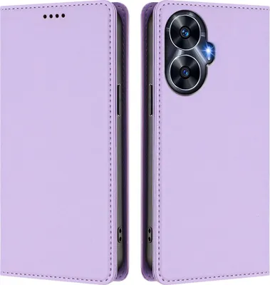 Immagine prodotto di Custodia in pelle per Realme C55, custodia magnetica in Finto cuoio con supporto viola chiaro