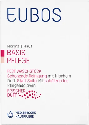 Produktbild von EUBOS Basis Pflege festes Waschstück schonende Reinigung mit frischem Duft für normale Haut, 1 St. Seifenstück