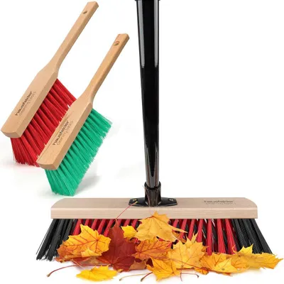 Produktbild von Straßenbesen Handfeger Set, 1 x Straßenbesen + 2 x Handfeger