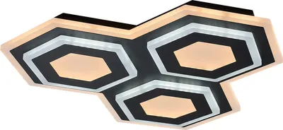 Zdjęcie produktu dla Plafon LED sześciokąty z pilotem Bitsi czarno-biały 72W Odcienie bieli 3200lm metal wym:4,5x43x43cm IP20 Rabalux