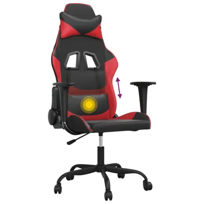 Produktbild von vidaXL Gaming-Stuhl mit Massagefunktion Schwarz und Rot Kunstleder