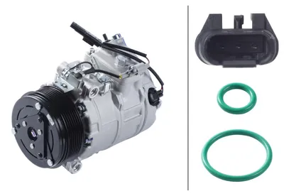 Image de Compresseur de climatisation 12 V, Ø 110 mm, HELLA Thermo-Expertise, compatible notamment avec la BMW Série 5