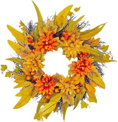 Produktbild von Künstlicher Ahornblattkranz 50 cm (20 Zoll) für Thanksgiving, Landhausstil, Wand- und Türdekoration