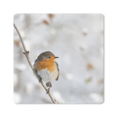 Produktbild von MuchoWow® Mauspad Mousepad Vogel - Rotkehlchen - Winter 30x30 cm - Mousepads - Maus Mat - Pad - Mausunterlage - Gaming