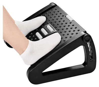Produktbild von Höhenverstellbare Fußstütze für Schreibtische, Ergonomische Fußablage mit Massagefunktion für Büro und Zuhause