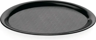 Zdjęcie produktu dla Taca Gastro czarna owalna 29 x 22 cm antypoślizgowa PP