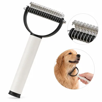Produktbild von 2-in-1 Tierhaarentferner für Hunde und Katzen, Entfilzungskamm mit Unterwollkamm und Fusselrolle, für langhaarige Haustiere, KI-generiertes Bild