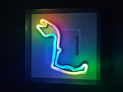 Zdjęcie produktu dla Tor wyścigowy Monaco LED RGB, sztuczne oświetlenie Formuły 1, tor F1 LED Bahrajn F1 prezent Formuła 1