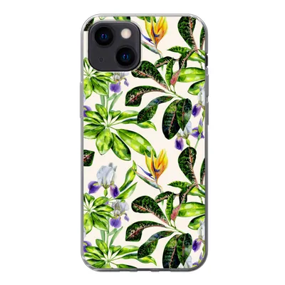 Produktbild von MuchoWow® Handyhülle Schutzhülle Hülle für iPhone 13 mini Blätter - Strelitzia - Blüte Silikon Softcase Handy Hülle - Softcase