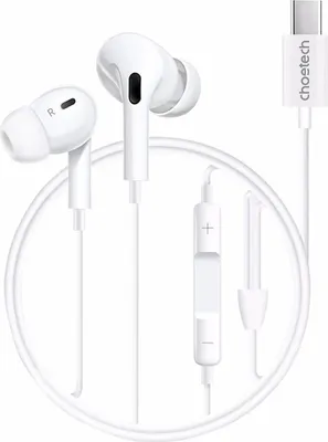 Image de Choetech OC-A011 Casque intra-auriculaire USB-C 1,2m - blanc