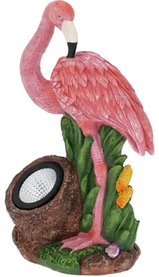 Produktbild von Gartenfigur Flamingo mit Scheinwerfer, 24 x 24 x 10,5 cm