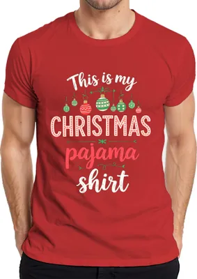 Produktbild von This is my CHRISTMAS pajama shirt Weihnachten Pyjama Geschenk Herren T-Shirt, Rot, L