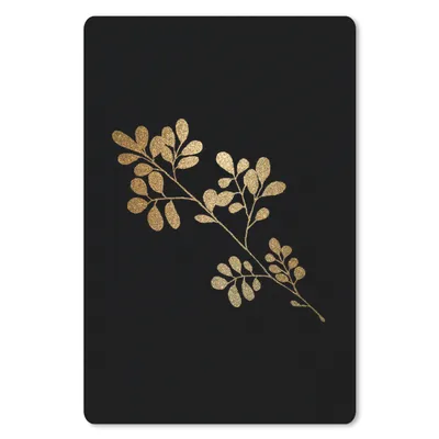 Produktbild von MuchoWow® Mauspad Mousepad Blätter - Zweig - Gold 40x60 cm - Mousepads - Maus Mat - Pad - Mausunterlage - Schreibtisch Accesoire