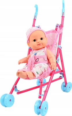 Zdjęcie produktu dla Lalka W Wózku Bobas Jak Żywy Niemowlak Zestaw Z Wózkiem Spacerowym