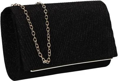 Produktbild von Elegante Damen Abendtasche Clutch Schwarz für Smartphone, Pass & Lippenstift