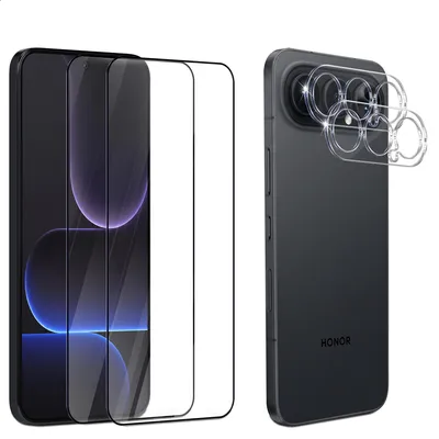 Produktbild von 2-Pack Honor 500 Pro Displayschutzfolie & 2-Pack Kameraschutz - Gehärtetes Glas 9H - Super Qualität 3D