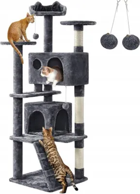 Immagine prodotto di Tiragraffi per gatti 593122 grigio scuro, 146 cm