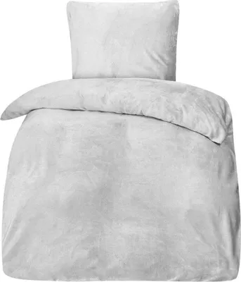 Produktbild von Bettwäsche Winter Plüsch Samt Touch Fleece Uni  135x200 80x80: 2tlg. / Weiß