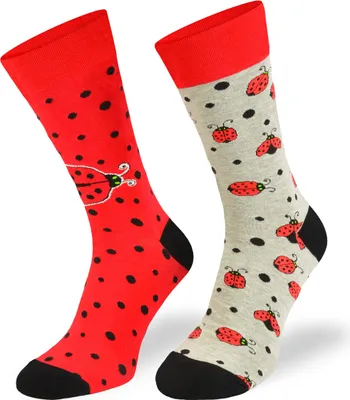 Produktbild von SKIETY Bunte Lustige Socken für Erwachsene Baumwolle, Marienkäfer - 39-42