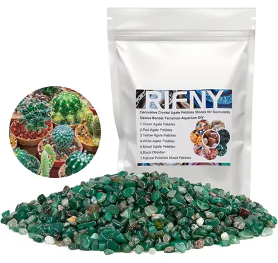Produktbild von Dekosteine Kieselsteine Grün 680g 5-15mm für Garten Aquarium Blumentopf