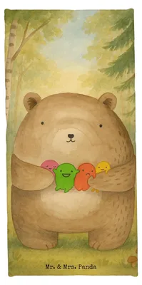 Produktbild von Mr. & Mrs. Panda Handtuch Bär Gefühl Design - Weiß - Geschenk, sporthandtuch, Teddy, Reisehandtuch, Verrückt, Durchgedreht, Strandtuch, Wahnsinn, Duschtuch, Badhandtuch