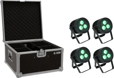 Produktbild von EUROLITE Set 4x LED IP PAR 3x8W QCL Spot + Case (20000846)