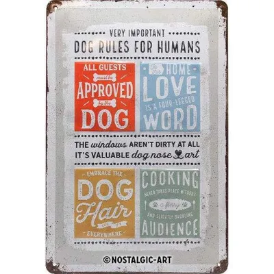 Produktbild von Nostalgic-Art - Blechschild 20 x 30cm - PfotenSchild - Dog Rules