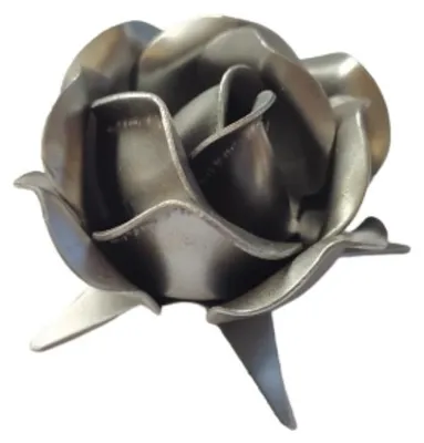 Produktbild von LogistSystem - Rose schmiedeeisen Zierblume aus Stahl - Gartendeko - Rose aus Metall - Gartendeko - Wohnungsdeko - Weihnachtsdeko Outdoor Metall Stahl wetterfest Garten - Grabschmuck K3D
