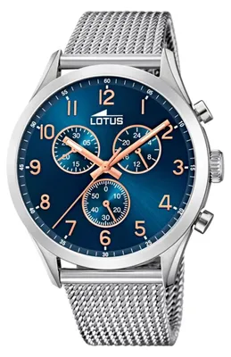 Image de Lotus mens montre minimaliste de luxe en acier inoxydable montre-bracelet argent UL18637/3
