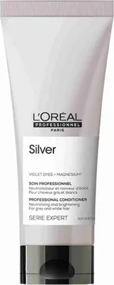A white tube of L'Oréal Professionnel Silver conditioner.