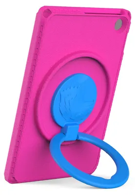 Image de Étui de protection pour Kindle Fire Max 11 pouces : protection en EVA antichoc et lavable avec poignée pivotante, couleur rouge rose