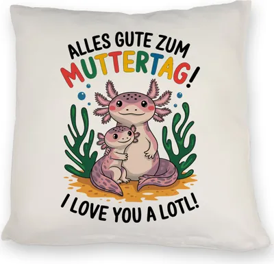 Produktbild von Axolotl Mutter-Kind Kissen Alles Gute zum Muttertag!