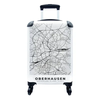 Produktbild von MuchoWow® Koffer Handgepäck Trolley Rollkoffer Kleine Reisekoffer mit 4 Rollen - Deutschland - Karte - Oberhausen - Stadtplan - Cabin Size < 55x40x23 cm & 55x40x20 cm - Fotokoffer - Kabinenkoffer - Boardgepäck - Reise-Box - Reisekoffer - Reisegepäck - Koffer mit Bild - Trolley für Kinder
