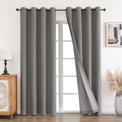 Obrázek produktu pro Zatemňovací závěsy 100% neprůhledné - Sada 2 ks - Tepelně izolační - Snižující hluk - 245 x 140 cm (v x š) - Závěs