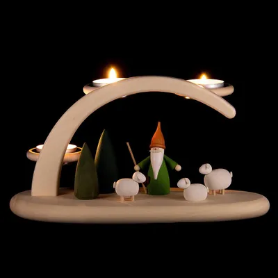 Produktbild von Leuchterbogen Schäferwichtel  (24x13cm) von Seiffener Volkskunst