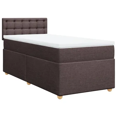 Produktbild von Boxspringbett mit Matratze Dunkelbraun 90x200 cm Stoff