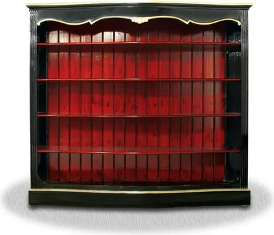 Produktbild von Casa Padrino Barock Wohnzimmerschrank, Massivholz Schrank in Schwarz Rot Gold, 200 x 40 x H 200 cm